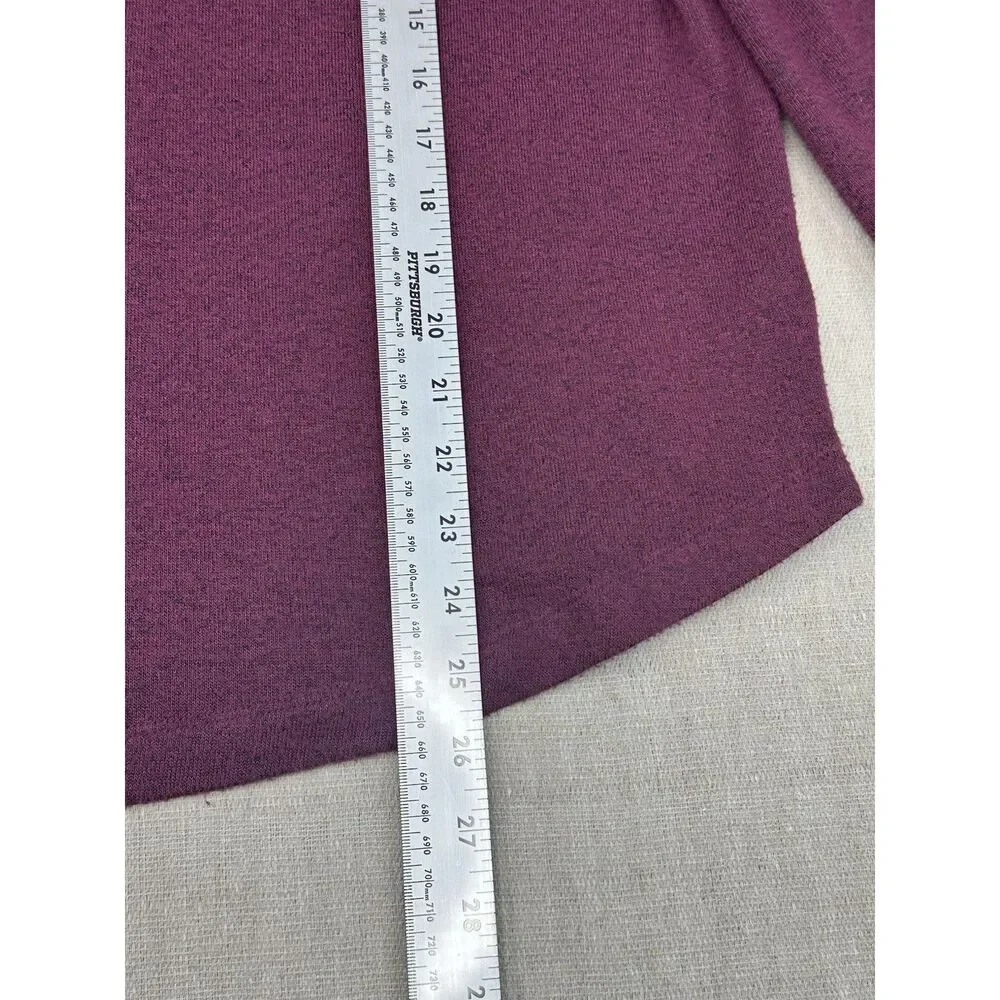 Buffalo David Bitton Burgundy Split V Neck Long Sleeve Women’s Shirt Size Large